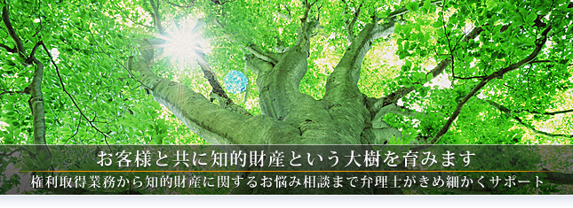 お客様とともに、知的財産という大樹を育みます